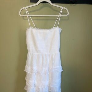 Francesca’s White Tiered Mini Sundress